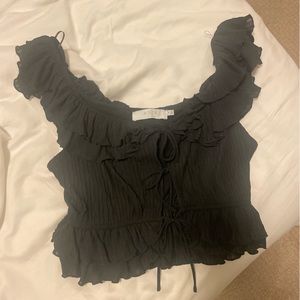 Astr the label black cropped top